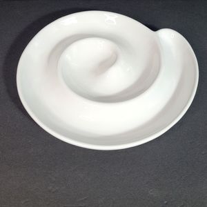 Vintage White Spiral Porcelain Dish Serving Dish Excellent